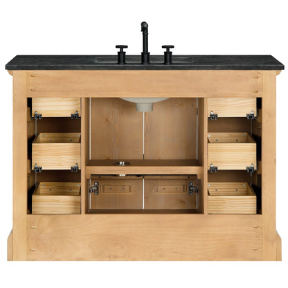 Mobile bagno Hervas con top in marmo naturale senza specchio