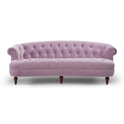 Divano Chesterfield trapuntato in velluto La Rosa 84 Mid-Century Modern