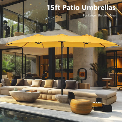 MAISON ARTS Ombrellone Doppio da 4,5 m, Extra Large, per Patio, con Base Inclusa