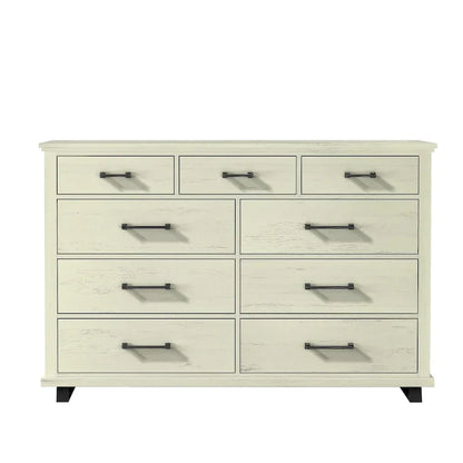 Set camera da letto 4 pezzi stile rustico - 2 comodini, 1 cassettone e 1 comò
