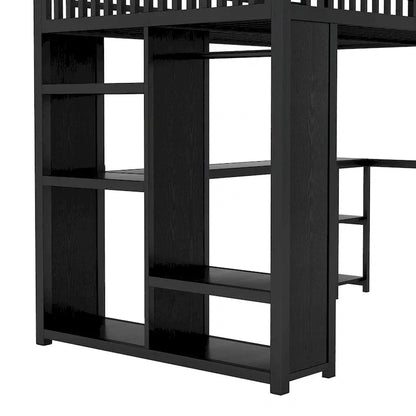 Struttura letto a soppalco full XL con armadio integrato