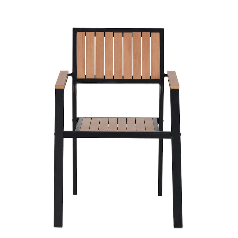 Set da pranzo da esterno allungabile a 7 pezzi con tavolo allungabile e 6 sedie con braccioli