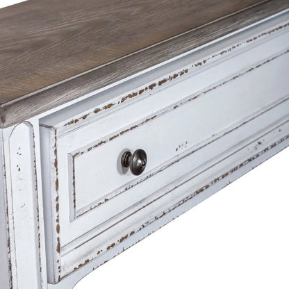 Consolle da ingresso da 72 pollici bianco antico e corteccia invecchiata