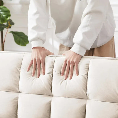 Divano letto 3 in 1 in velluto convertibile con letto estraibile e schienale reclinabile