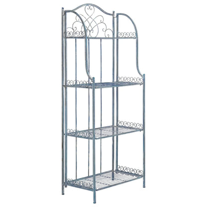 SAFAVIEH Bryn Scaffale da panettiere da esterno a 4 ripiani in ferro battuto vittoriano - 25 pollici L x 15 pollici P x 63 pollici H - 25 L x 15 P x 63 H