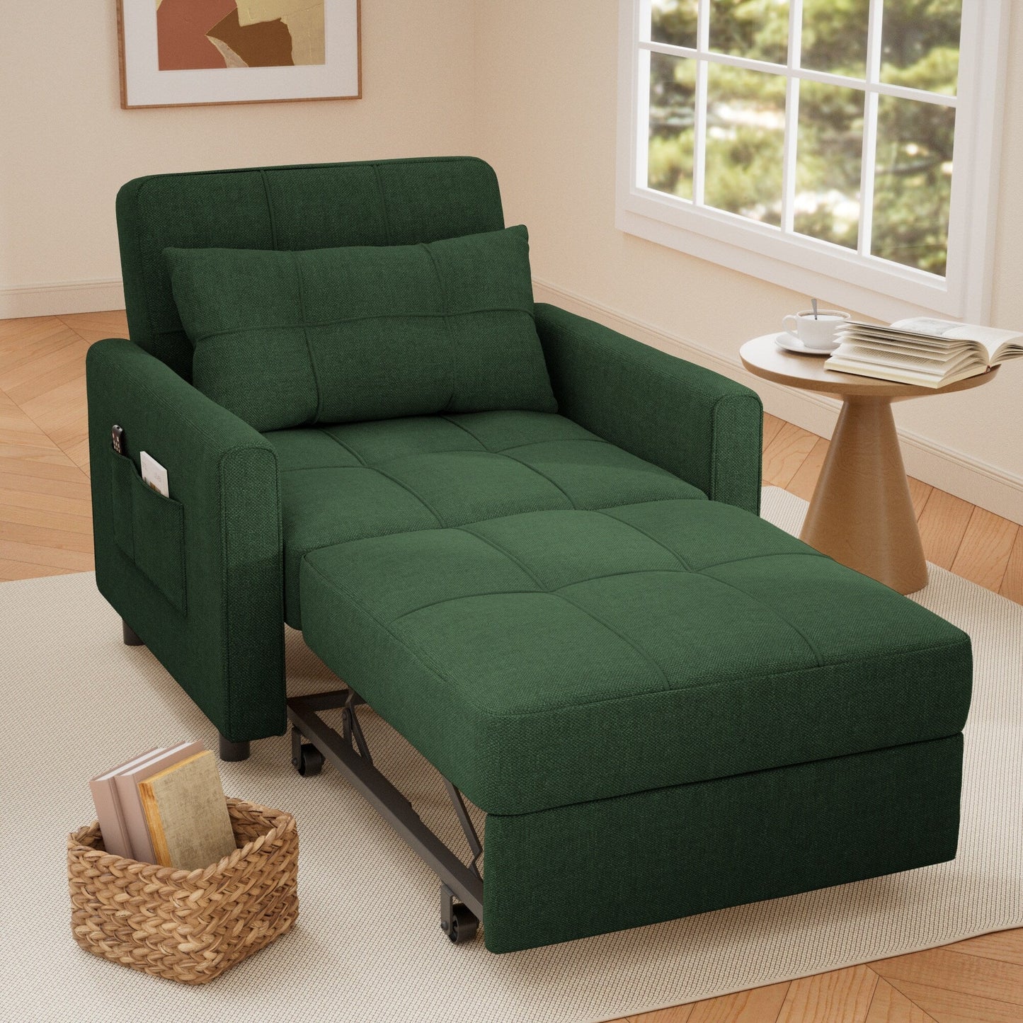 Canapé-lit convertible 3-en-1, Canapé-chaise dépliable, Lit pliant convertible pour salon