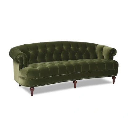 Divano Chesterfield trapuntato in velluto La Rosa 84 Mid-Century Modern