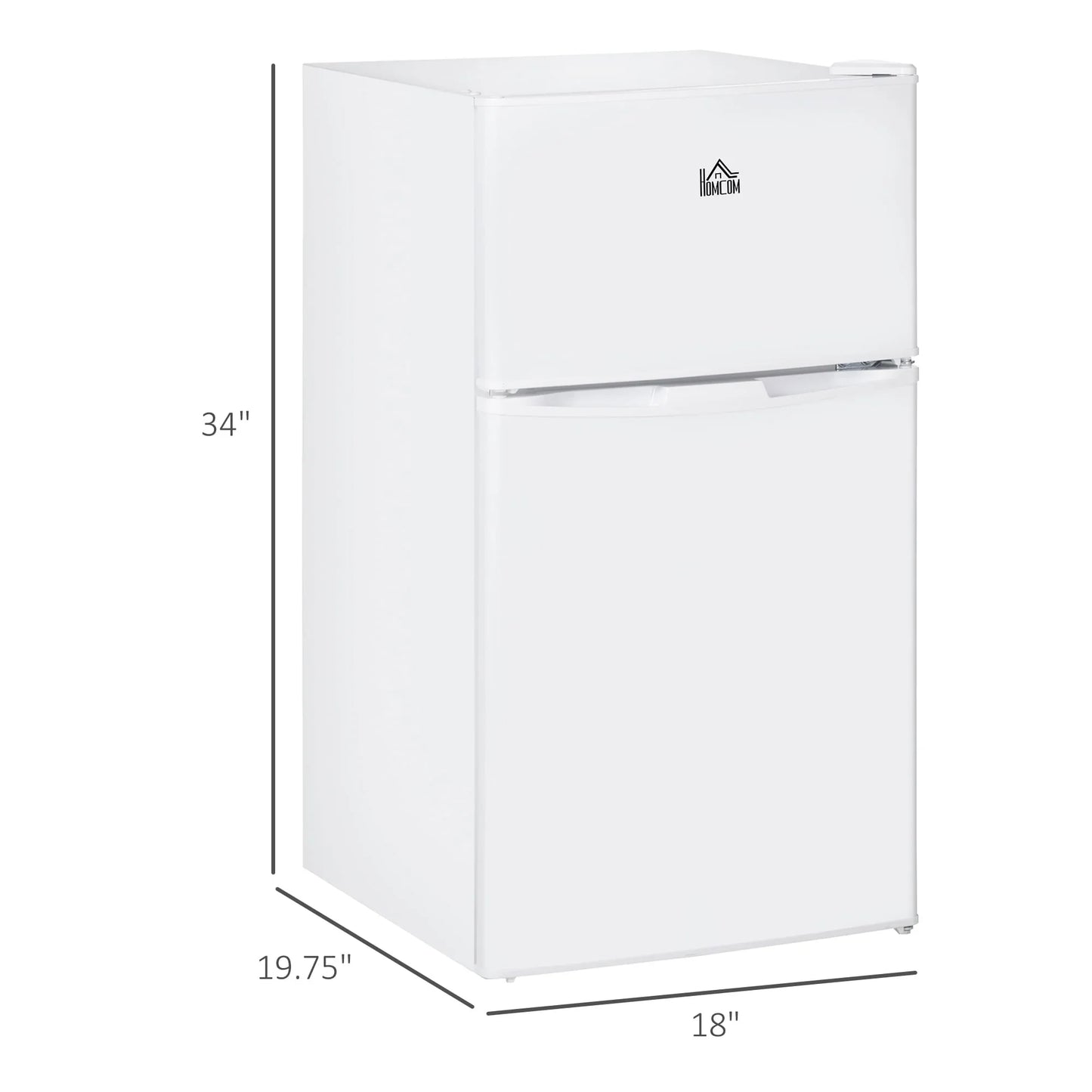 HOMCOM Mini Frigorifero a Doppia Porta con Congelatore, Frigo Compatto da 90 litri con Ripiano Regolabile, Termostato Regolabile