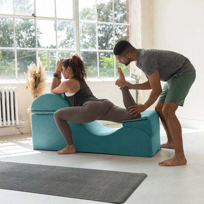Avana Kami Chaise convertibile / Yoga e Massaggio - Pouf 2 in 1 con sedia a sdraio yoga pieghevole a scomparsa, Microvelvet - N/D