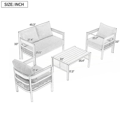 Set divano da esterno 4 pezzi