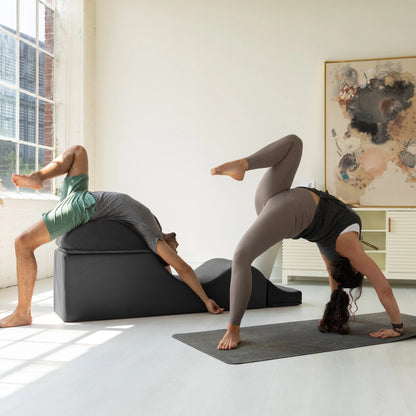 Avana Kami Chaise convertibile / Yoga e Massaggio - Pouf 2 in 1 con sedia a sdraio yoga pieghevole a scomparsa, Microvelvet - N/D