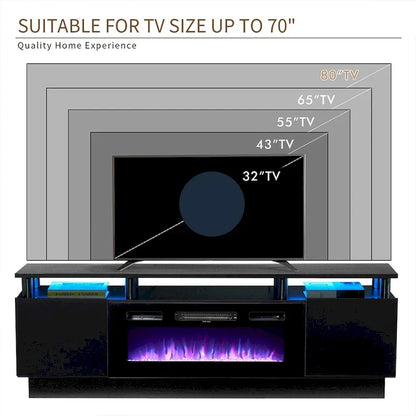 Mobile TV con caminetto da 70" con caminetto elettrico da 36"