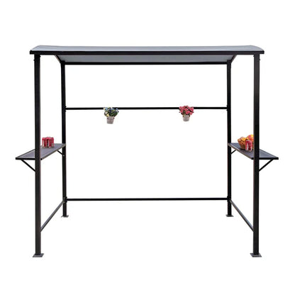 Gazebo da esterno con struttura in acciaio 1,5 x 2,4 m con tettoia per barbecue