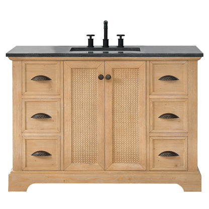 Mobile bagno Hervas con top in marmo naturale senza specchio