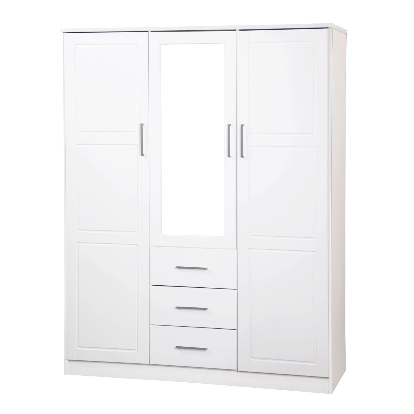 Palace Imports Armadio a 3 ante Cosmo 100% legno massello con ante in legno massello o a specchio