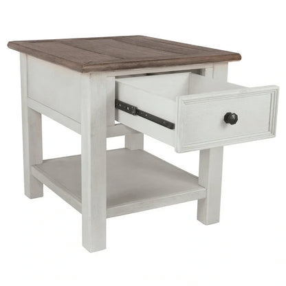 Tavolino occasionale Bolanburg bianco anticato/marrone
