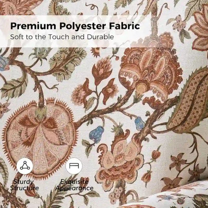 Poltrona girevole a dondolo Georg Comfortable Floral Fabric con braccioli arrotolati di HULALA HOME