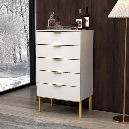 Cassettiera a 5 cassetti Comodino Armadietto contenitore 23,6 L Bianco/Nero