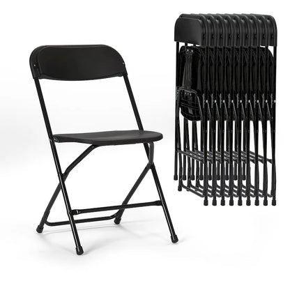 Sedia pieghevole in plastica da 10 pezzi capacità 158 kg per eventi, ufficio, matrimoni, feste, picnic, cucina, sala da pranzo