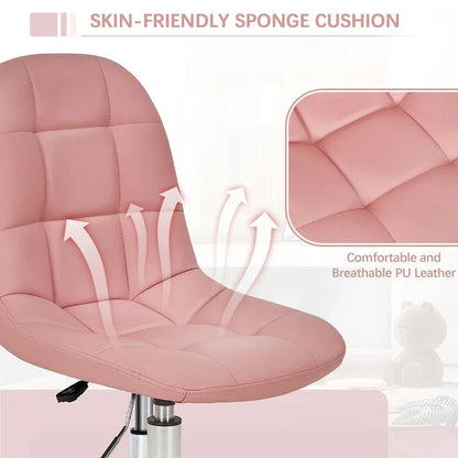 Chaise de bureau à domicile sans accoudoirs Javlergo, chaise de bureau d'ordinateur réglable en hauteur avec roulettes