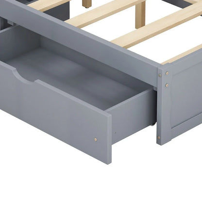 Struttura letto con 4 cassetti contenitore portatili sotto il letto