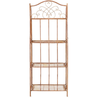 SAFAVIEH Bryn Scaffale da panettiere da esterno a 4 ripiani in ferro battuto vittoriano - 25 pollici L x 15 pollici P x 63 pollici H - 25 L x 15 P x 63 H