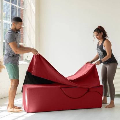 Avana Kami Chaise convertibile / Yoga e Massaggio - Pouf 2 in 1 con sedia a sdraio yoga pieghevole a scomparsa, Microvelvet - N/D