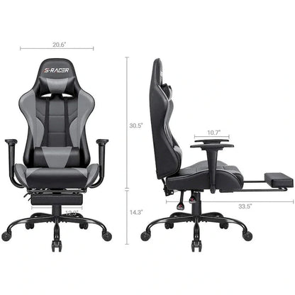 Sedia da gaming con poggiapiedi - Sedia da scrivania ergonomica