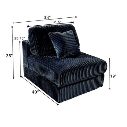 Divano Sezionale Modulare a L in Corduroy, 6 Pezzi Oversize, Combinazione Fai da Te
