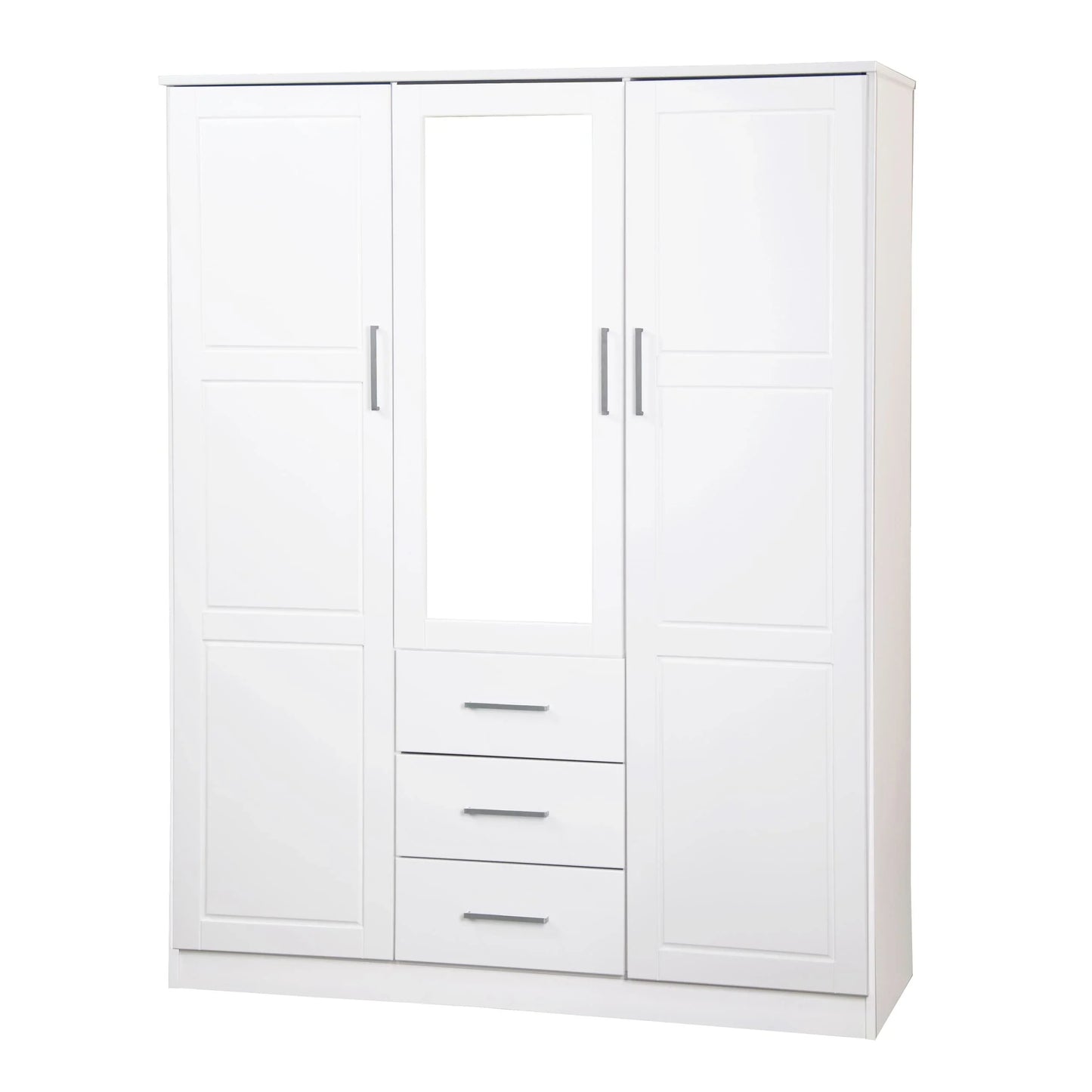 Palace Imports Armadio a 3 ante Cosmo 100% legno massello con ante in legno massello o a specchio
