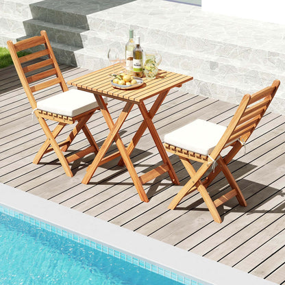 Patiojoy Set Bistro Pieghevole 3 Pezzi con Cuscini Rimovibili - Vedi Dettagli