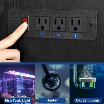 Mobiletto di supporto per acquario da 150-190 litri con prese elettriche