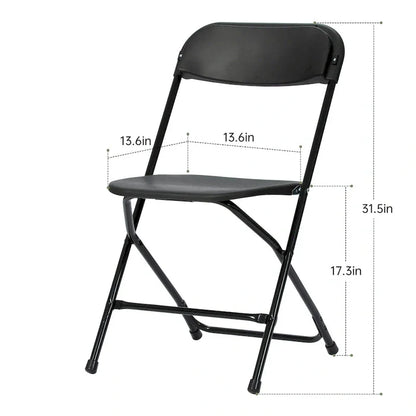 Sedia pieghevole in plastica da 10 pezzi capacità 158 kg per eventi, ufficio, matrimoni, feste, picnic, cucina, sala da pranzo
