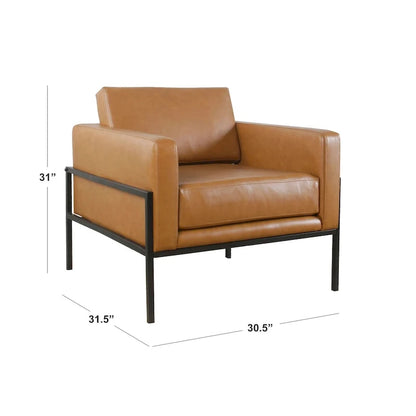 Poltrona club moderna HomePop imbottita con struttura in metallo