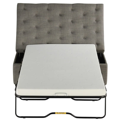Divano Letto Pieghevole, Pouf da 49.6 con Divano Letto Pieghevole, Pouf Convertibile con Materasso Memory e Design Trapuntato