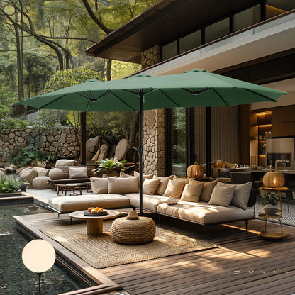 MAISON ARTS Ombrellone Doppio da 4,5 m, Extra Large, per Patio, con Base Inclusa