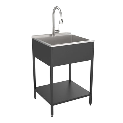 Lavello per bucato e supporto Transolid EWS-2422S in acciaio inossidabile, 24" L x 22" P x 35" A - 24" x 22"