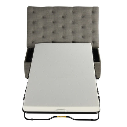 Divano Letto Pieghevole, Pouf da 49.6 con Divano Letto Pieghevole, Pouf Convertibile con Materasso Memory e Design Trapuntato