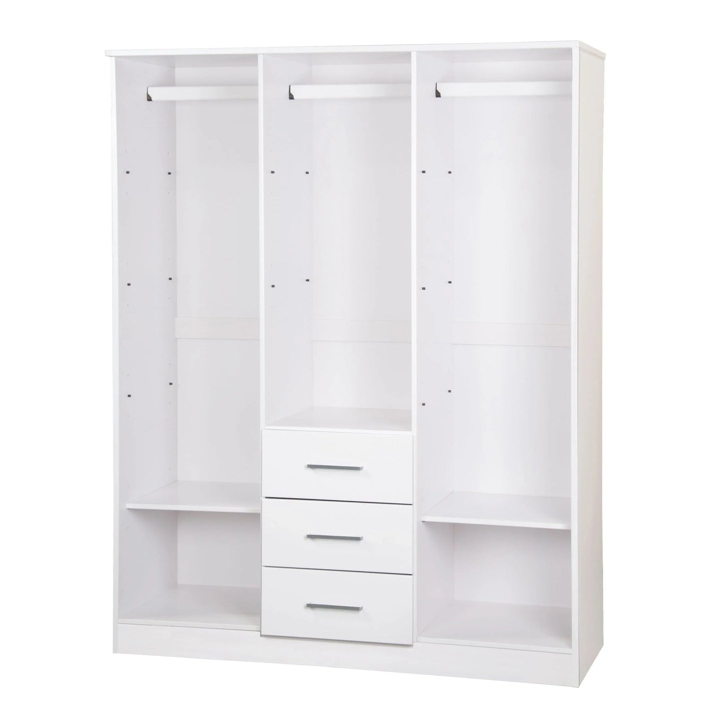 Palace Imports Armadio a 3 ante Cosmo 100% legno massello con ante in legno massello o a specchio