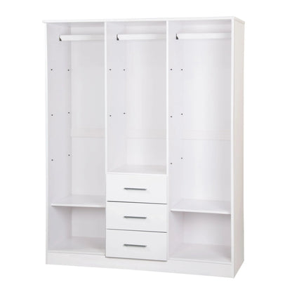Palace Imports Armadio a 3 ante Cosmo 100% legno massello con ante in legno massello o a specchio