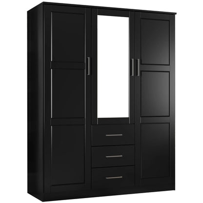 Palace Imports Armadio a 3 ante Cosmo 100% legno massello con ante in legno massello o a specchio