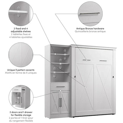 Letto a scomparsa Full Murphy Key West con armadio guardaroba (88W) di Bestar