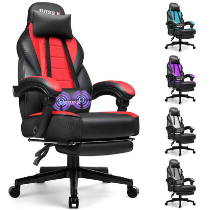 Sedia da gaming BOSSIN Racing Style, sedia da gamer per persone robuste fino a 136 kg, sedia da computer con schienale alto