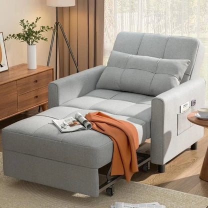 Canapé-lit convertible 3-en-1, Canapé-chaise dépliable, Lit pliant convertible pour salon
