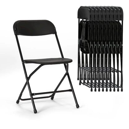 Sedia pieghevole in plastica da 10 pezzi capacità 158 kg per eventi, ufficio, matrimoni, feste, picnic, cucina, sala da pranzo