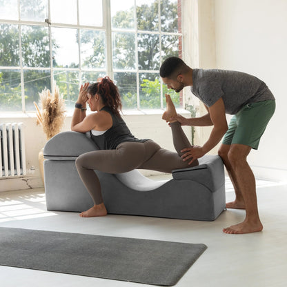 Avana Kami Chaise convertibile / Yoga e Massaggio - Pouf 2 in 1 con sedia a sdraio yoga pieghevole a scomparsa, Microvelvet - N/D