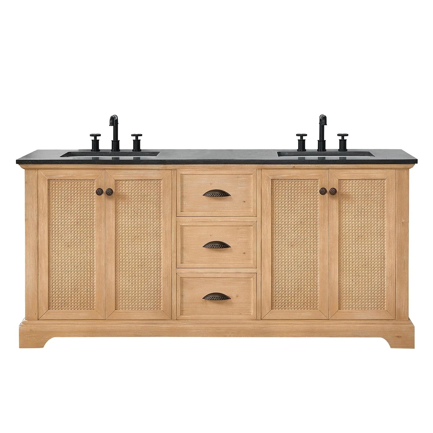 Mobile bagno Hervas con top in marmo naturale senza specchio