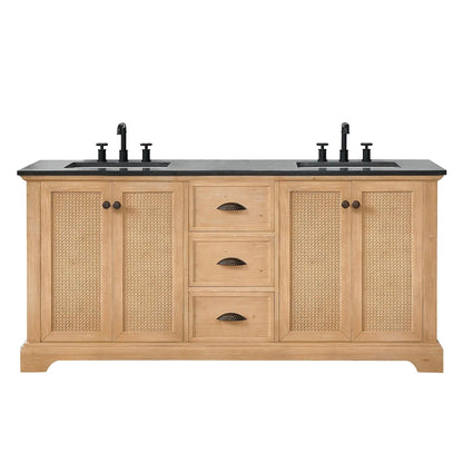 Mobile bagno Hervas con top in marmo naturale senza specchio