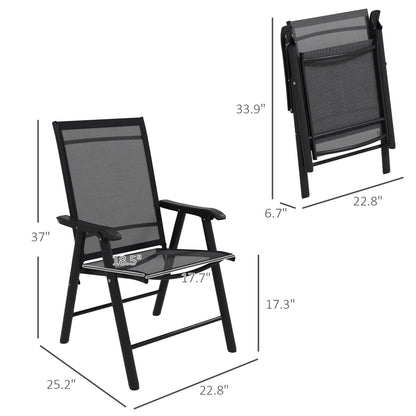 Set di 4 sedie pieghevoli Outsunny per patio, dal design semplice ed elegante, comode per terrazza, giardino, cortile e viaggio
