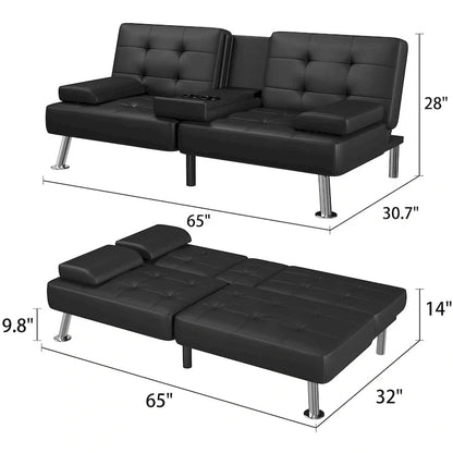 Divano letto futon convertibile Homall con portabicchieri e cuscini